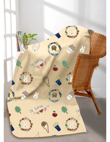 法國兔法蘭絨毯-花園90x130CM