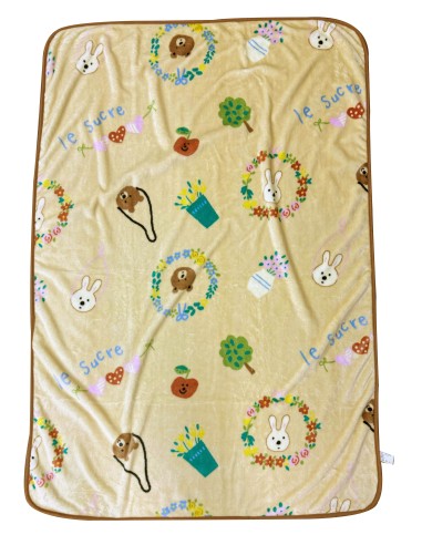 法國兔法蘭絨毯-花園90x130CM(盒裝)