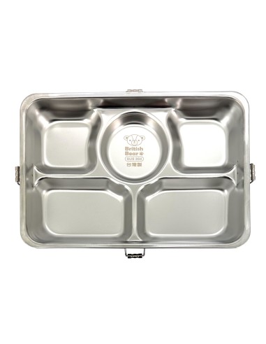 英國熊台製五格上下不銹鋼扣餐盤