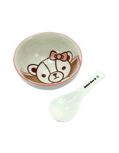 英國熊浮雕造型3碗3匙
