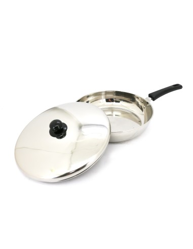 鍋霸30cm不鏽鋼平底鍋-不鏽鋼蓋(牛皮盒)