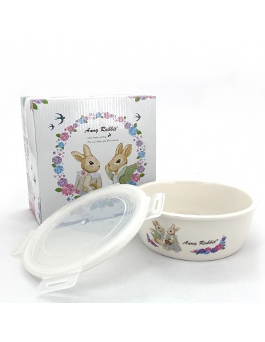 安妮兔陶瓷密扣蓋碗820ml繡球花