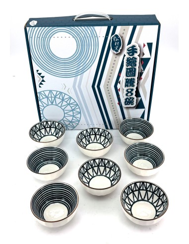 松村窯手繪圖騰8碗