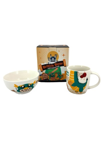 英國熊有錢龍造型杯碗組