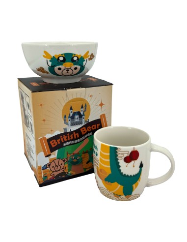 英國熊有錢龍造型杯碗組
