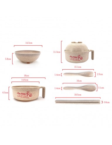 安妮兔小麥稈泡麵碗 4件組