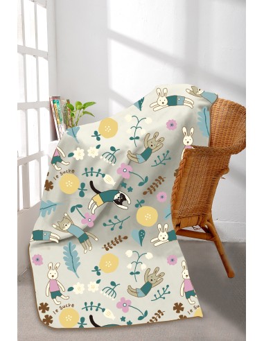 法國兔冷氣毯90x150cm-綠茵