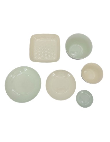 安妮兔松村窯色釉餐具六件組