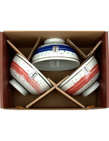 松村窯手繪雲彩3碗