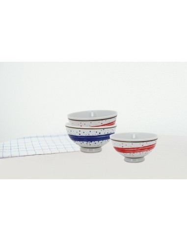 松村窯手繪雲彩3碗