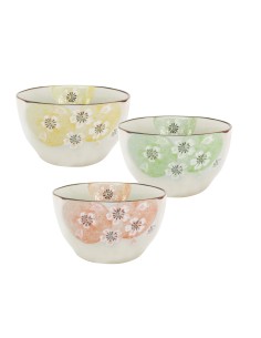 手造4.5吋方口櫻花碗3入