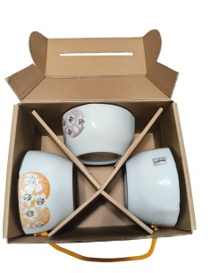 手造4.5吋方口櫻花碗3入 2