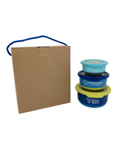 英國熊馬卡龍保鮮碗3入 (盒裝)