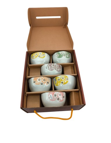 手造4.5吋方口櫻花碗6入 (2121盒)