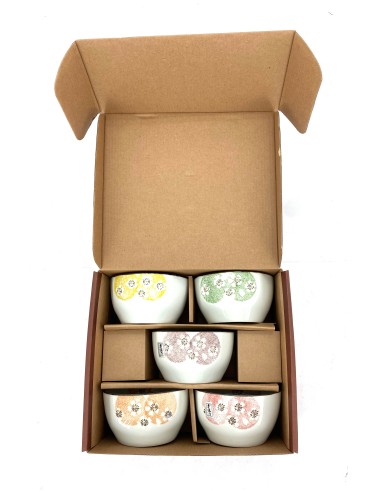 手造4.5吋方口櫻花碗5入