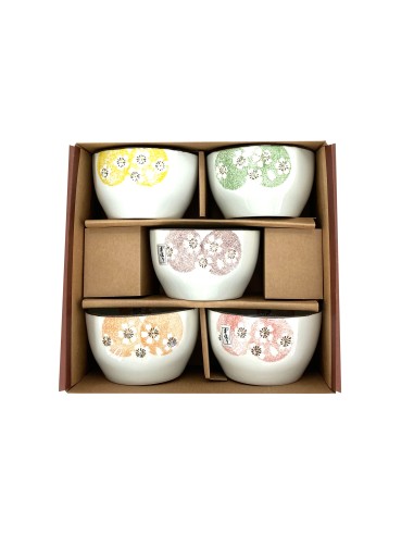 手造4.5吋方口櫻花碗5入