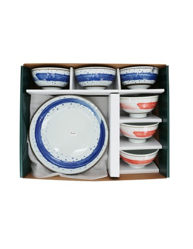 手繪雲彩6碗1盤(盒子＃62)