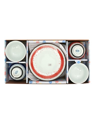 手繪雲彩4碗2盤