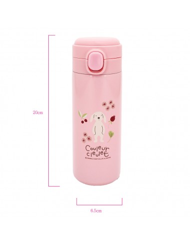 歐普蘭兔日式彈蓋真空瓶440ml-粉