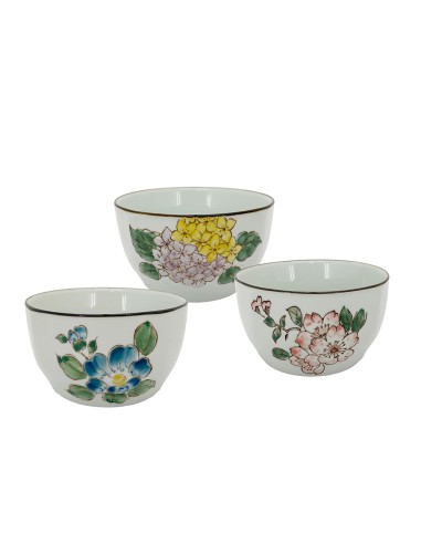 手繪4.5吋方口四季碗3入