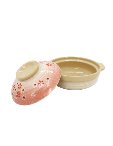 3方口四季碗+7.5砂鍋-紅梅