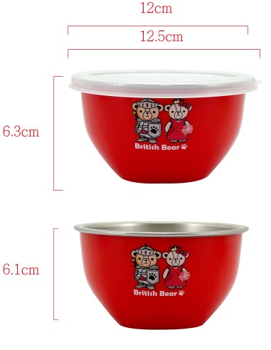 英國熊台製三入蓋碗組+袋匙