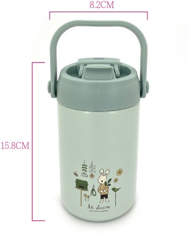 法國兔提把陶瓷雙飲保溫杯-520ML