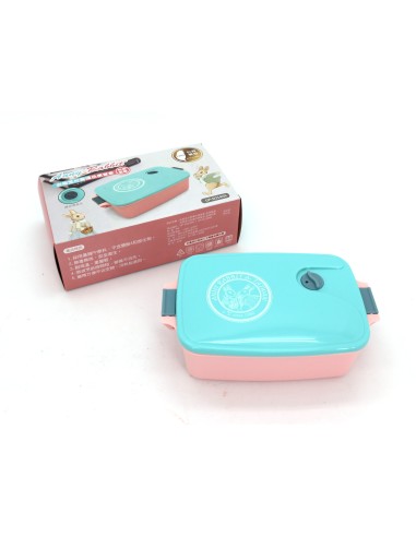 安妮兔台製撞色便當盒-粉底藍蓋