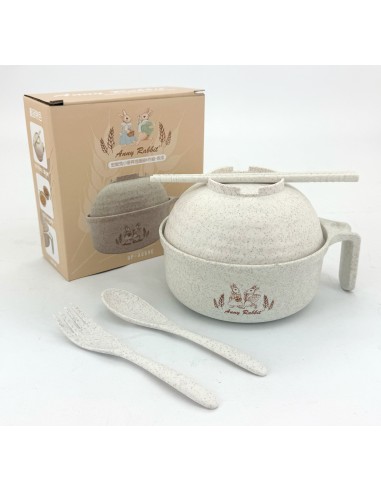 安妮兔小麥稈泡麵碗4件組-收成