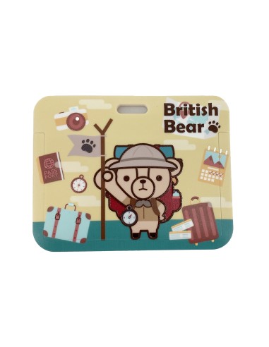 英國熊橫式伸縮票卡夾組