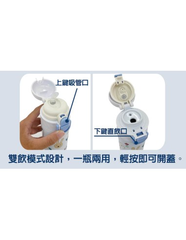 法國兔雙飲彈蓋真空瓶-420ML