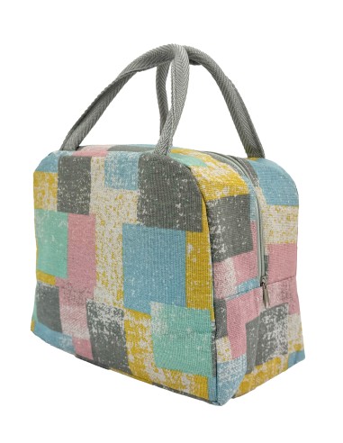 安妮兔玻璃保鮮盒附餐具-650ml櫻花+提袋格子