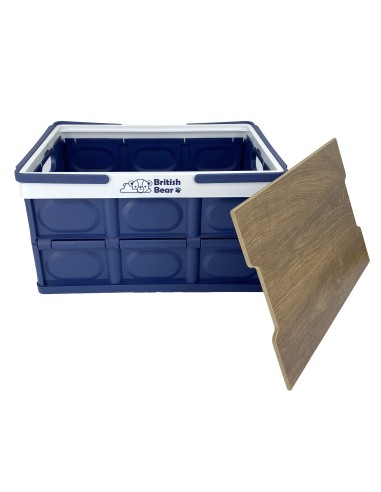 英國熊手提摺疊收納箱30L-藍