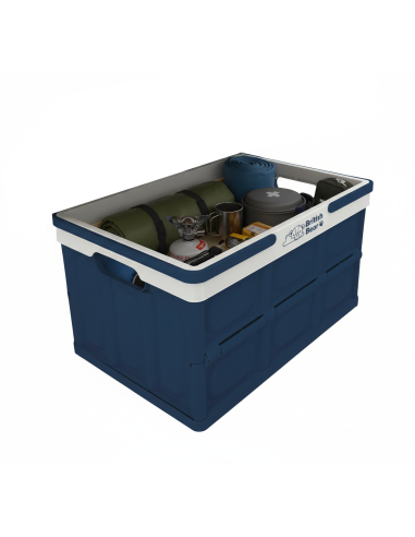 英國熊手提摺疊收納箱30L-藍