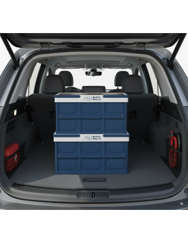 英國熊手提摺疊收納箱30L-藍