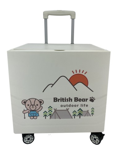 英國熊360度桌板購物推車-60L