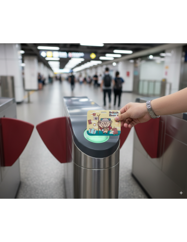 英國熊橫式伸縮票卡夾組