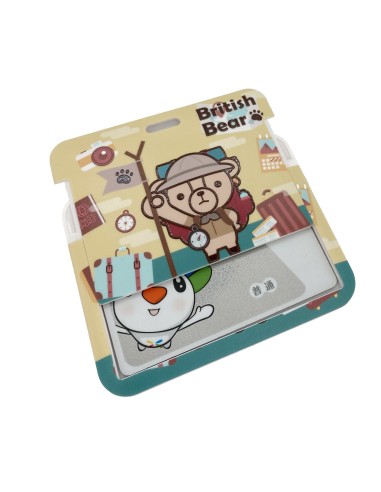 英國熊橫式伸縮票卡夾組