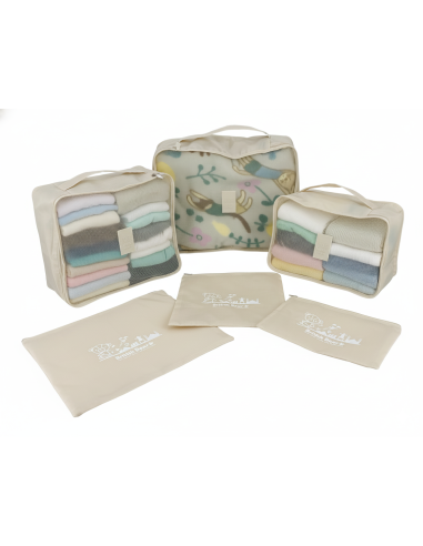 英國熊收納旅行六件組-米色