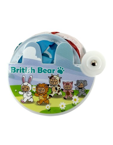 英國熊硬殼收納摺疊扇附袋