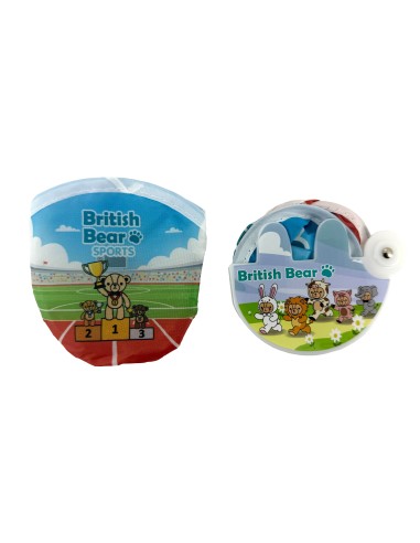 英國熊硬殼收納摺疊扇附袋