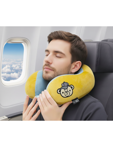 英國熊甜甜圈造型頸枕-帽子款