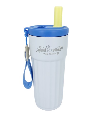 安妮兔吸管濾網真空杯-480ml