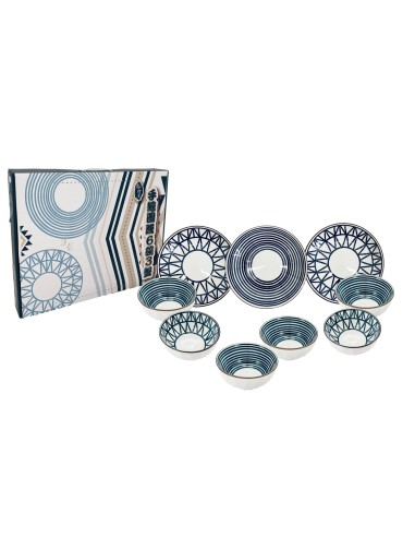 松村窯手繪圖騰6碗3盤