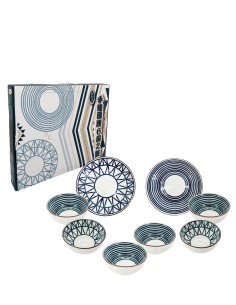 松村窯手繪圖騰6碗2盤