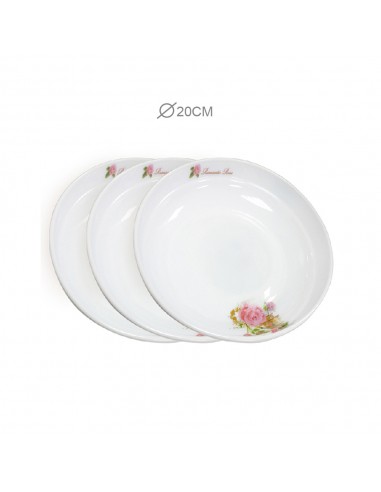 安妮兔玫瑰8"強化菜盤-3入