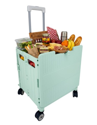 英國熊滑蓋摺疊購物推車65L(綠)