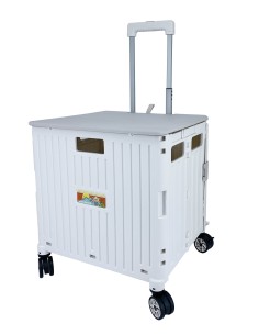 英國熊滑蓋摺疊購物推車65L(白) 2