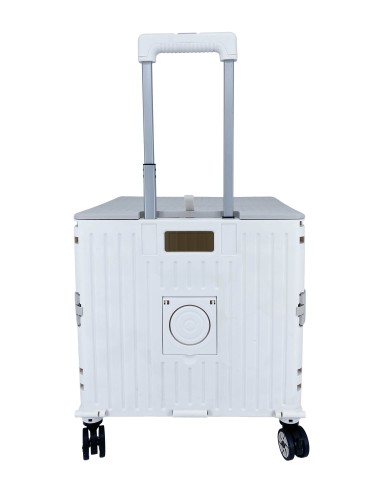 英國熊滑蓋摺疊購物推車65L(白)