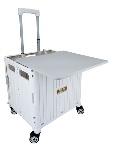 英國熊滑蓋摺疊購物推車65L(白)